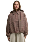 Barbour Women's Audrey Gingham Hooded Raincoat – Cranberry Brown Gingham