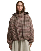 Barbour Women's Audrey Gingham Hooded Raincoat – Cranberry Brown Gingham