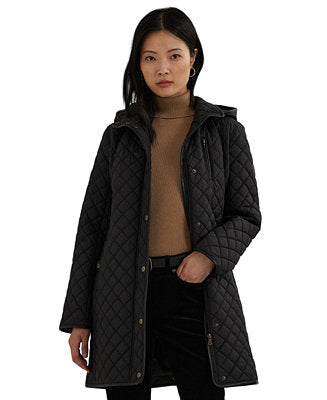 Ralph Lauren Women's Hooded Quilted Coat - Black
