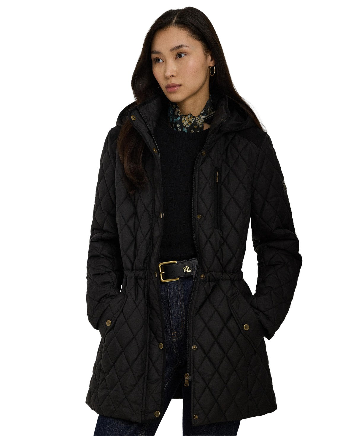 Ralph Lauren Women's Hooded Anorak Quilted Coat - Black