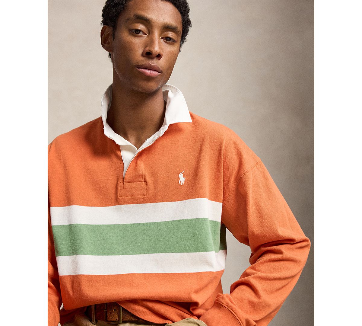 Ralph Lauren Men's Big Fit Striped Rugby Shirt - Solar Sky Multi