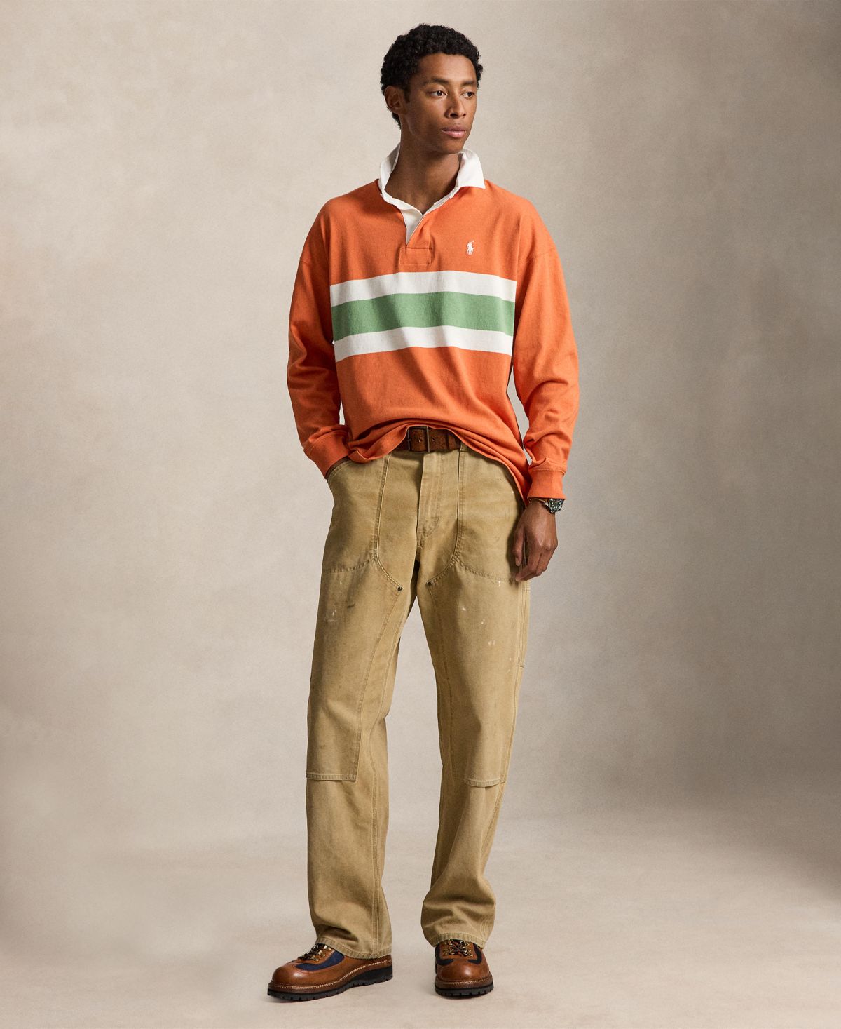 Ralph Lauren Men's Big Fit Striped Rugby Shirt - Solar Sky Multi
