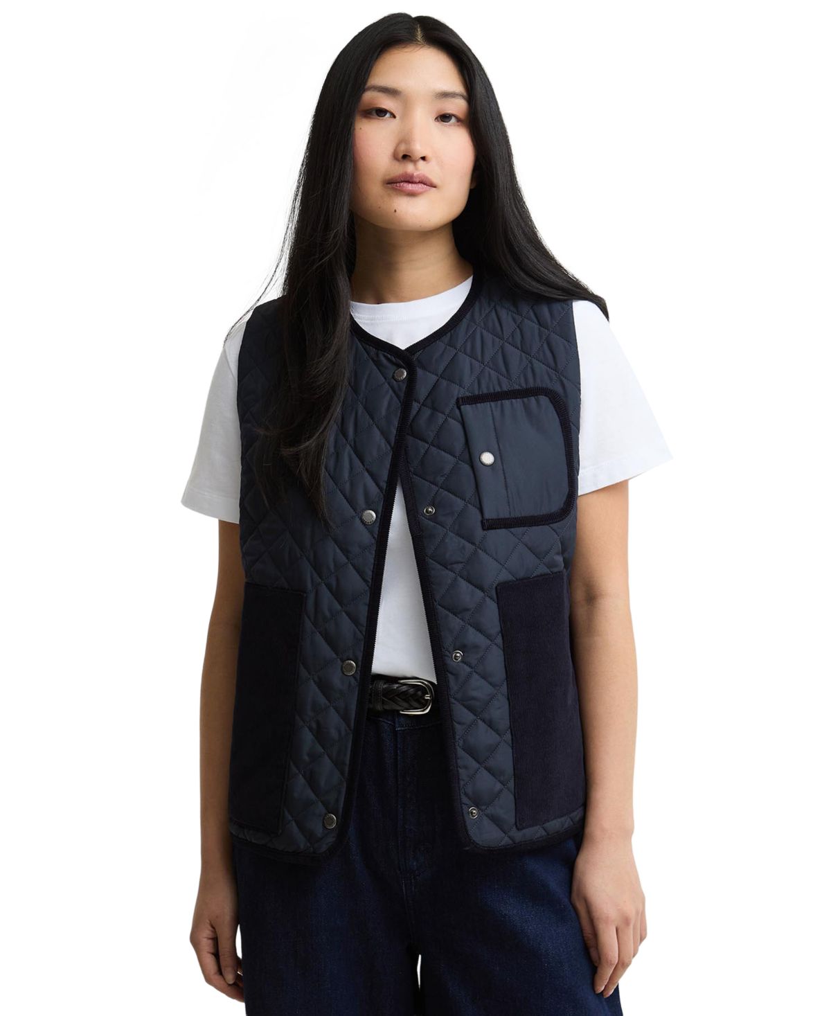 Barbour Women's Thulby Quilted Gilet Vest - Dark Navy