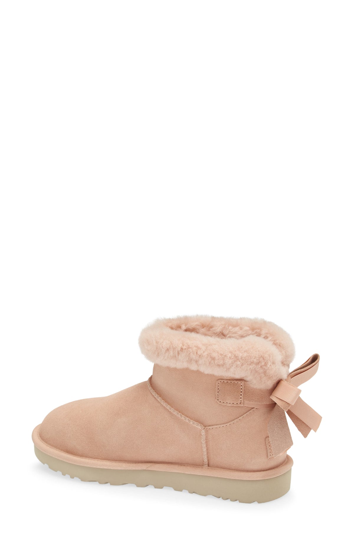 UGG Mini Bailey Bow Faux Shearling Boot Milk Tea back