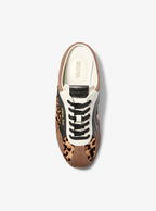 Michael Kors Avi Mixed-Media Slip-On Sneaker - Dark Camel Multi