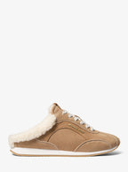 Michael Kors Avi Faux Shearling Trim Slip-On Sneaker - Camel