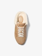 Michael Kors Avi Faux Shearling Trim Slip-On Sneaker - Camel