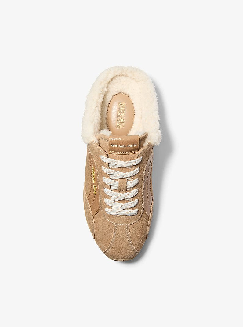 Michael Kors Avi Faux Shearling Trim Slip-On Sneaker - Camel