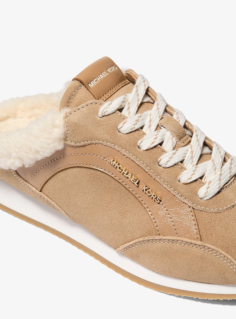 Michael Kors Avi Faux Shearling Trim Slip-On Sneaker - Camel