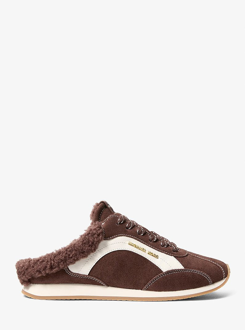 Michael Kors Avi Faux Shearling Trim Slip-On Sneaker - Nutmeg
