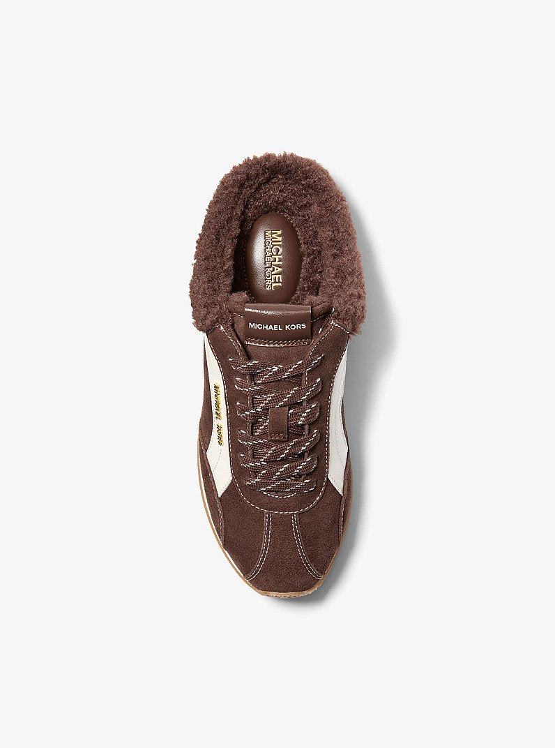 Michael Kors Avi Faux Shearling Trim Slip-On Sneaker - Nutmeg