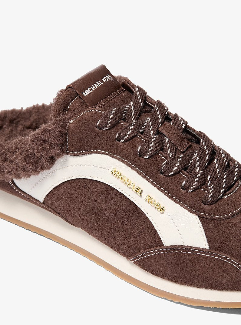 Michael Kors Avi Faux Shearling Trim Slip-On Sneaker - Nutmeg