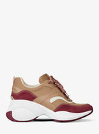 Kaia Mixed-Media Trainer - Maroon 2