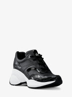 Kaia Mixed-Media Trainer - Black