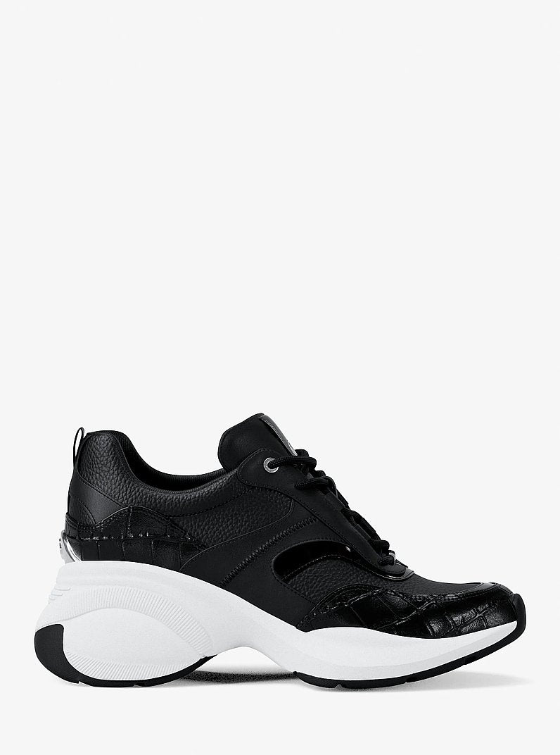 Kaia Mixed-Media Trainer - Black 2