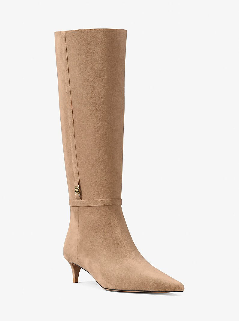 Nalia Kitten-Heel Boot - Camel