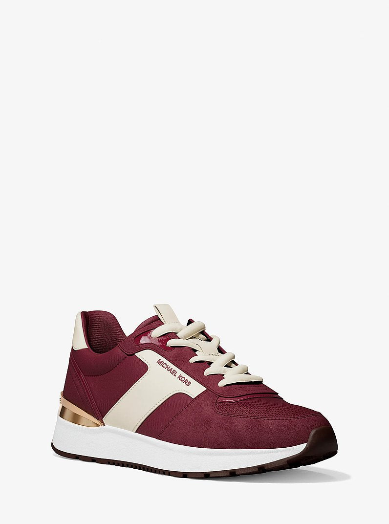 Michael Kors Remy Mixed-Media Trainer - Maroon