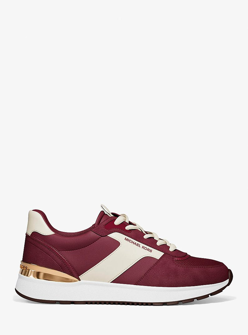 Remy Mixed-Media Trainer - Maroon