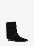 Nash Fringed Suede Boot - Black