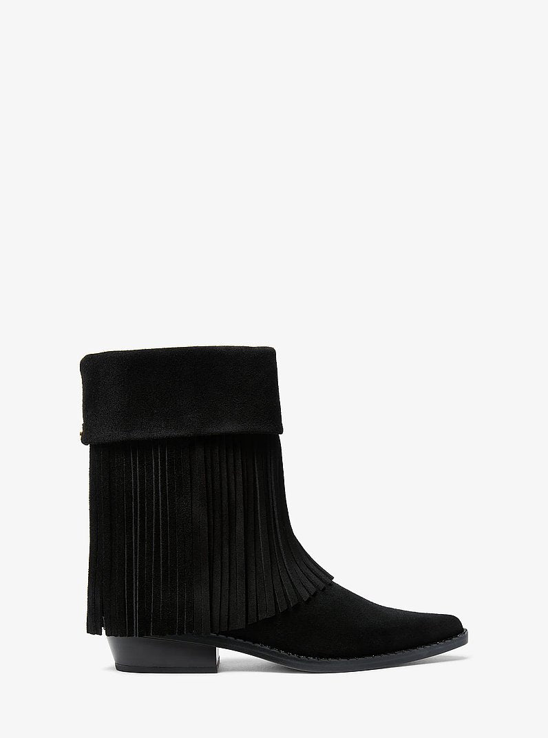 Nash Fringed Suede Boot - Black 2