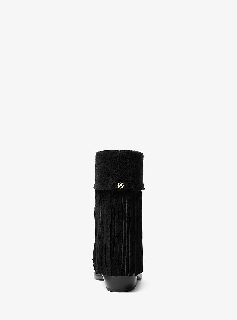 Nash Fringed Suede Boot - Black 3