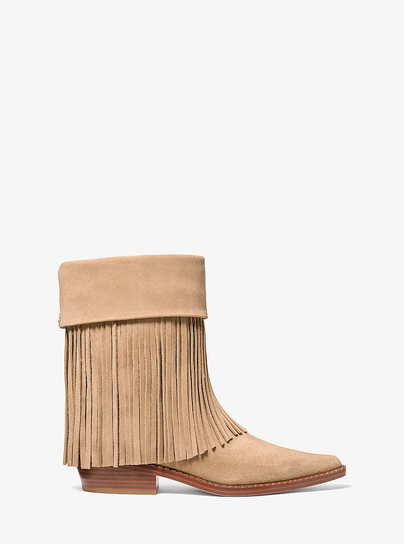 Nash Fringed Suede Boot - Camel 2
