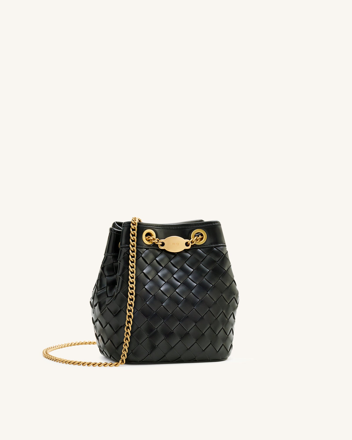 JW PEI Yara Hand-Woven Bucket Bag - Black side