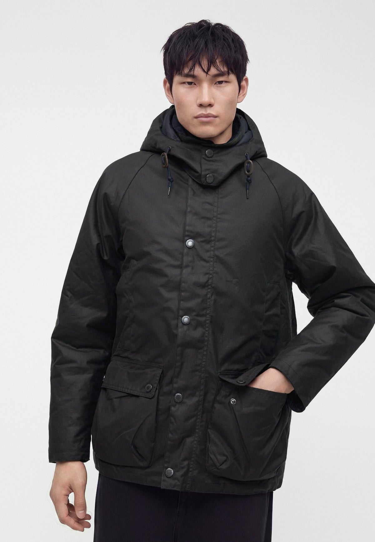 Barbour Men's Modern Beaufort Hooded Waxed Cotton Jacket – Navy