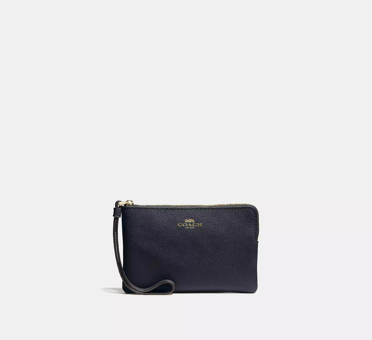 Coach Corner Zip Wristlet In Signature Canvas With Stripe