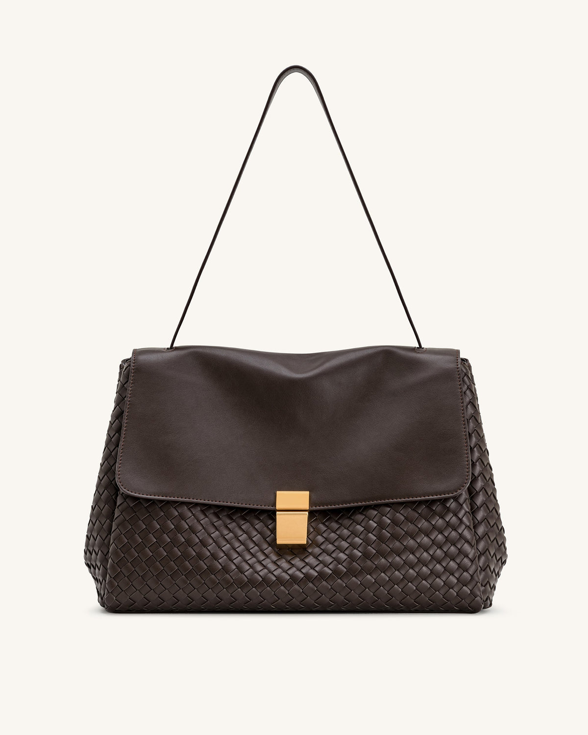 JW PEI Hilary Shoulder Bag - Woven - Dark Brown
