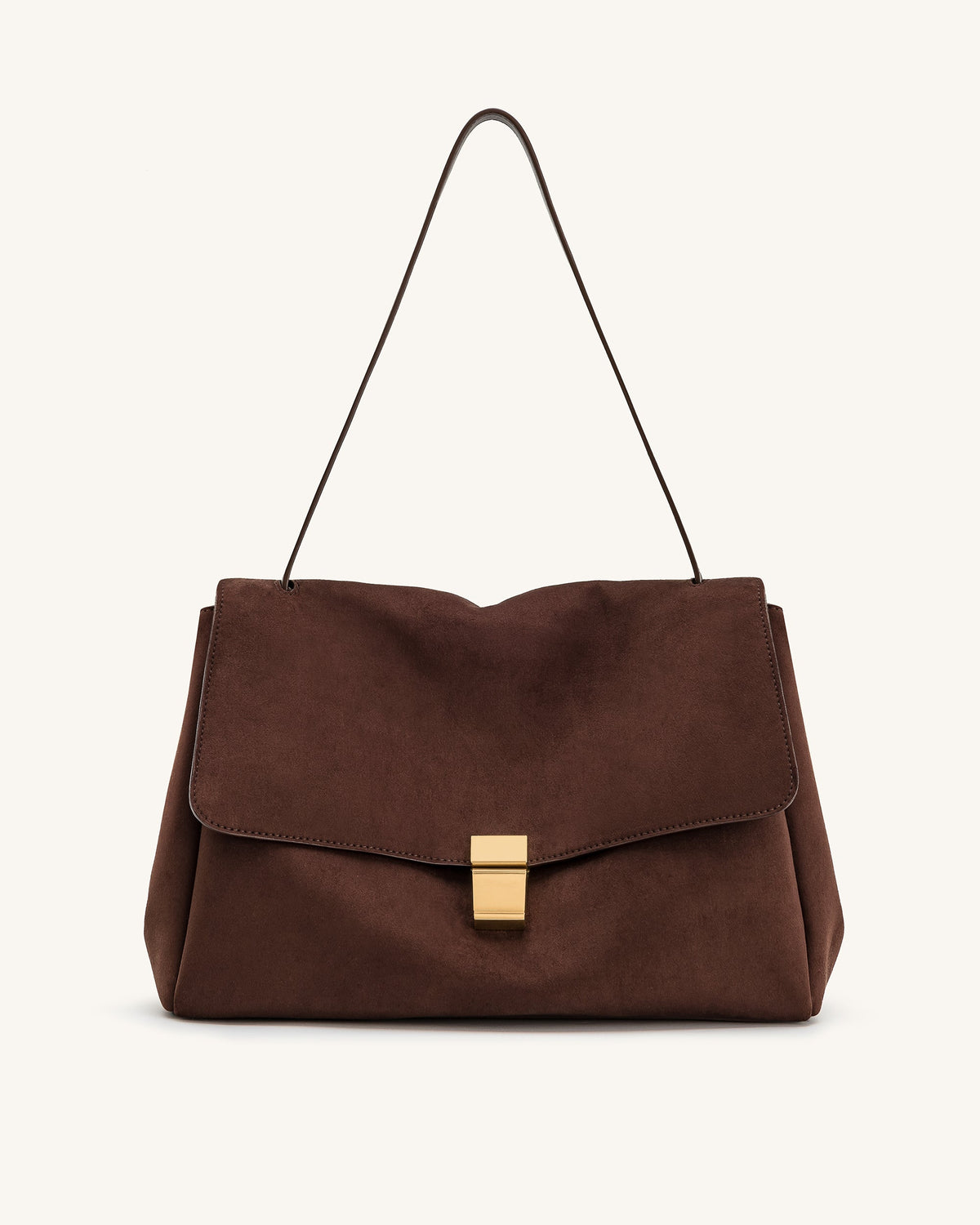 JW PEI Hilary Shoulder Bag - Faux Suede - Dark Brown