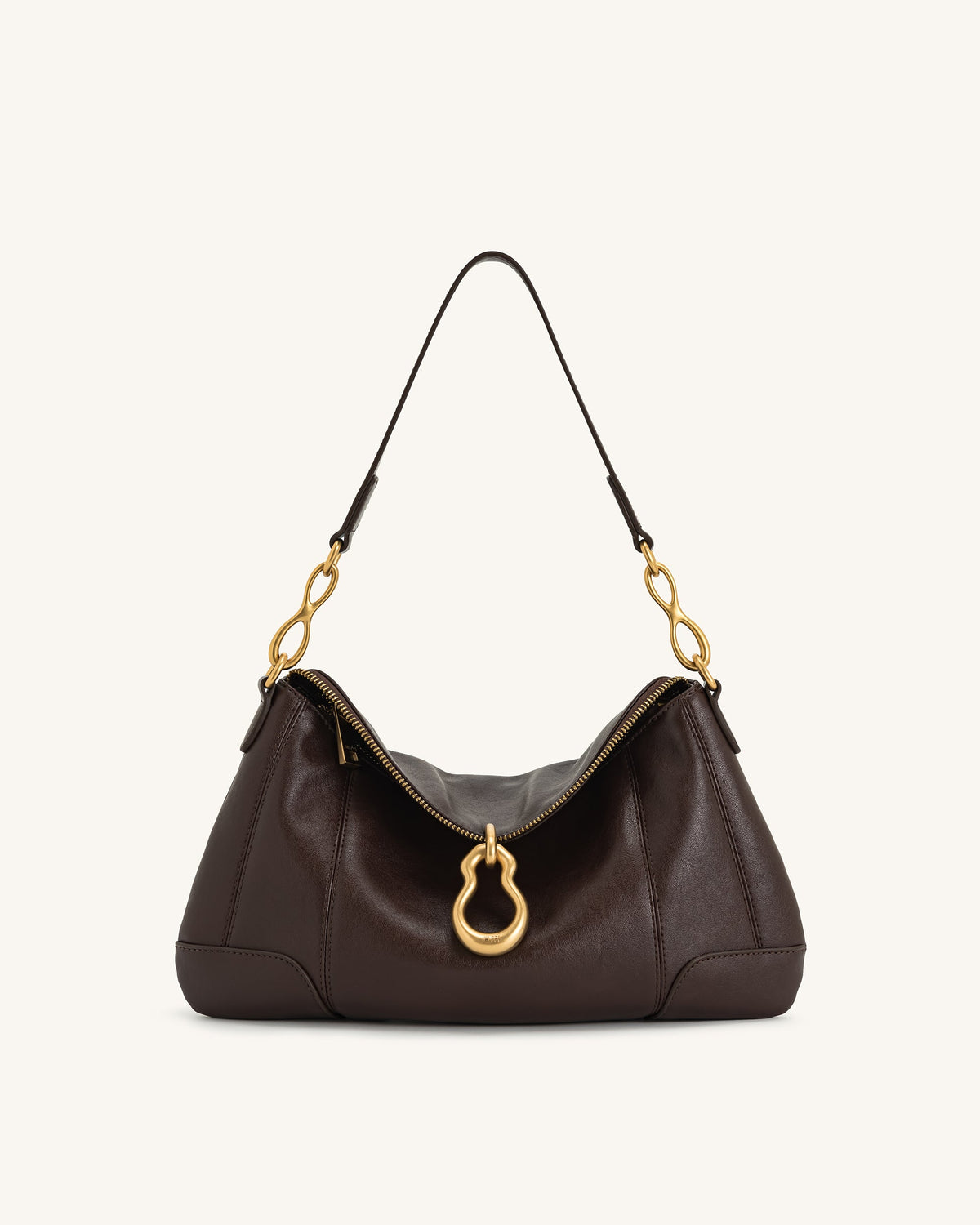 JW PEI Jayla Metal Pendant Shoulder Bag - Dark Brown