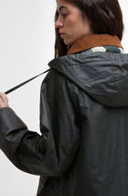 Barbour Erma Waxed Cotton Jacket Archive Olive detail