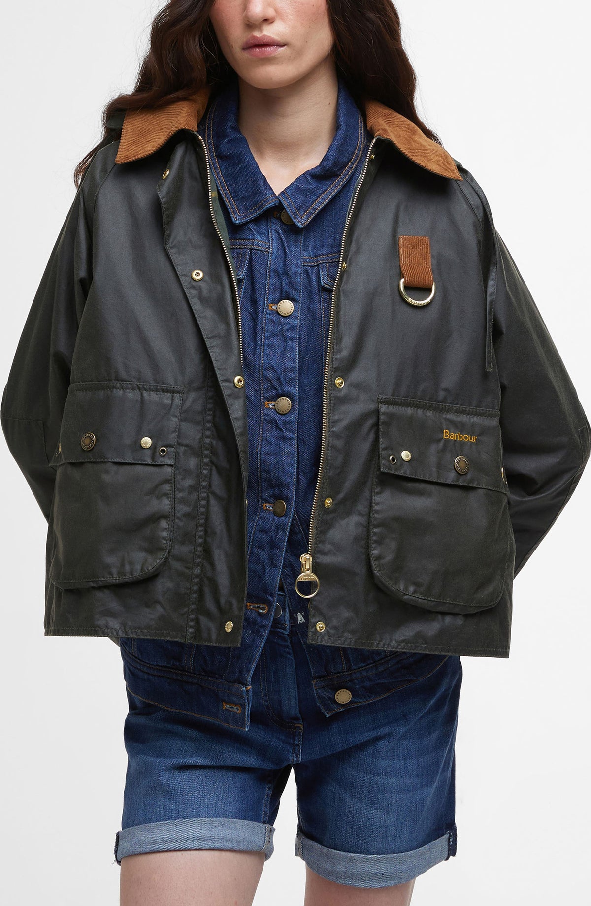Barbour Erma Waxed Cotton Jacket Archive Olive