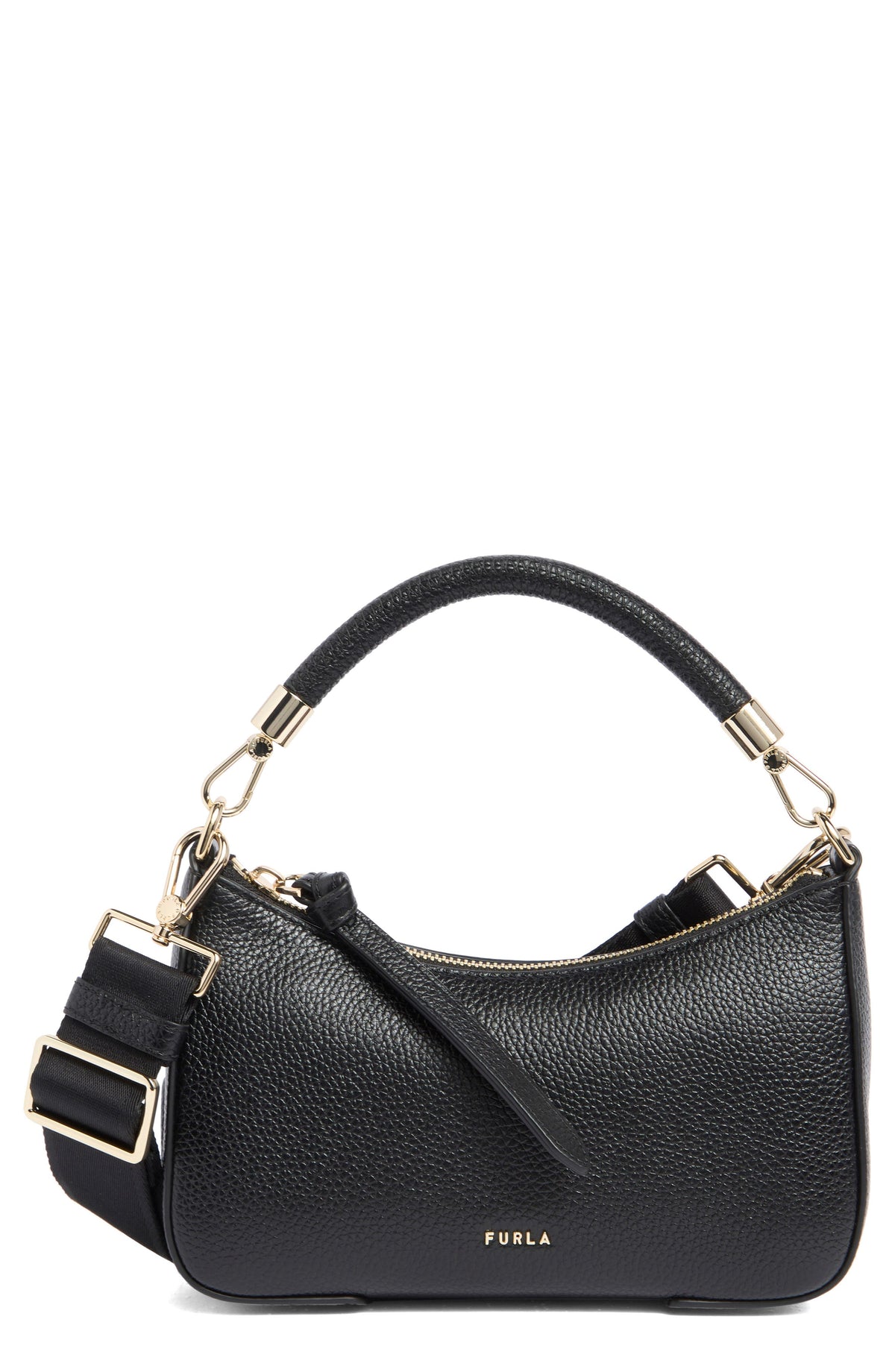 Furla Emera Mini Leather Crossbody Bag - Black