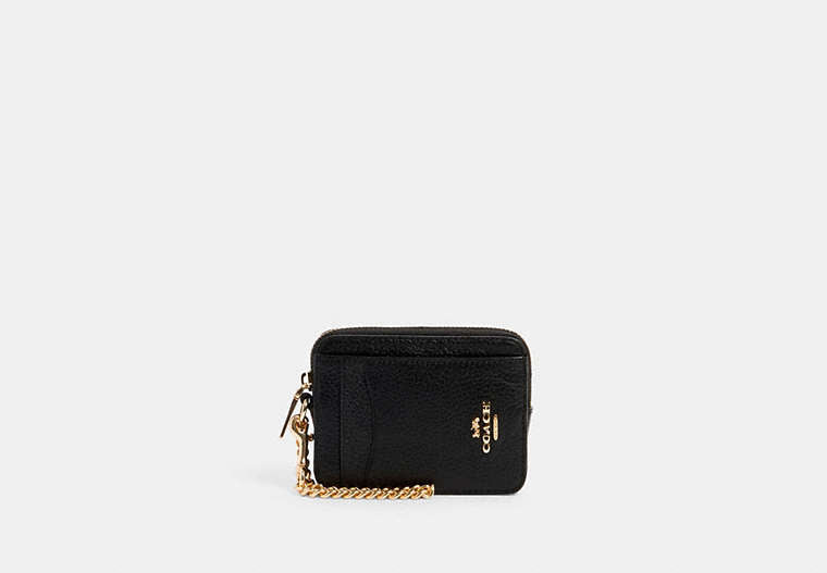 Coach Zip Card Case Classic Gold/Black