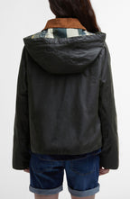 Barbour Erma Waxed Cotton Jacket Archive Olive back