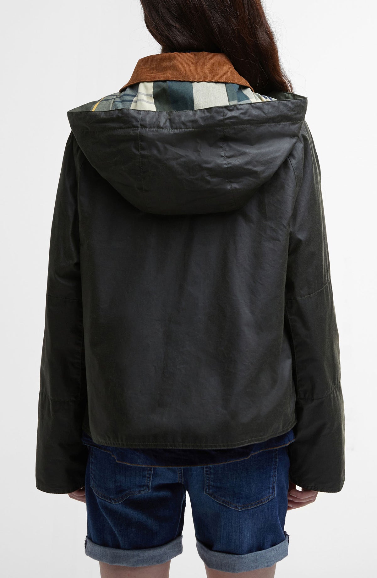 Barbour Erma Waxed Cotton Jacket Archive Olive back
