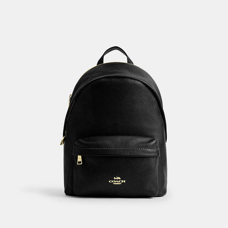 coach black and white leather backpack Coach Taylor Small Backpack In Lux Pebbled Leather