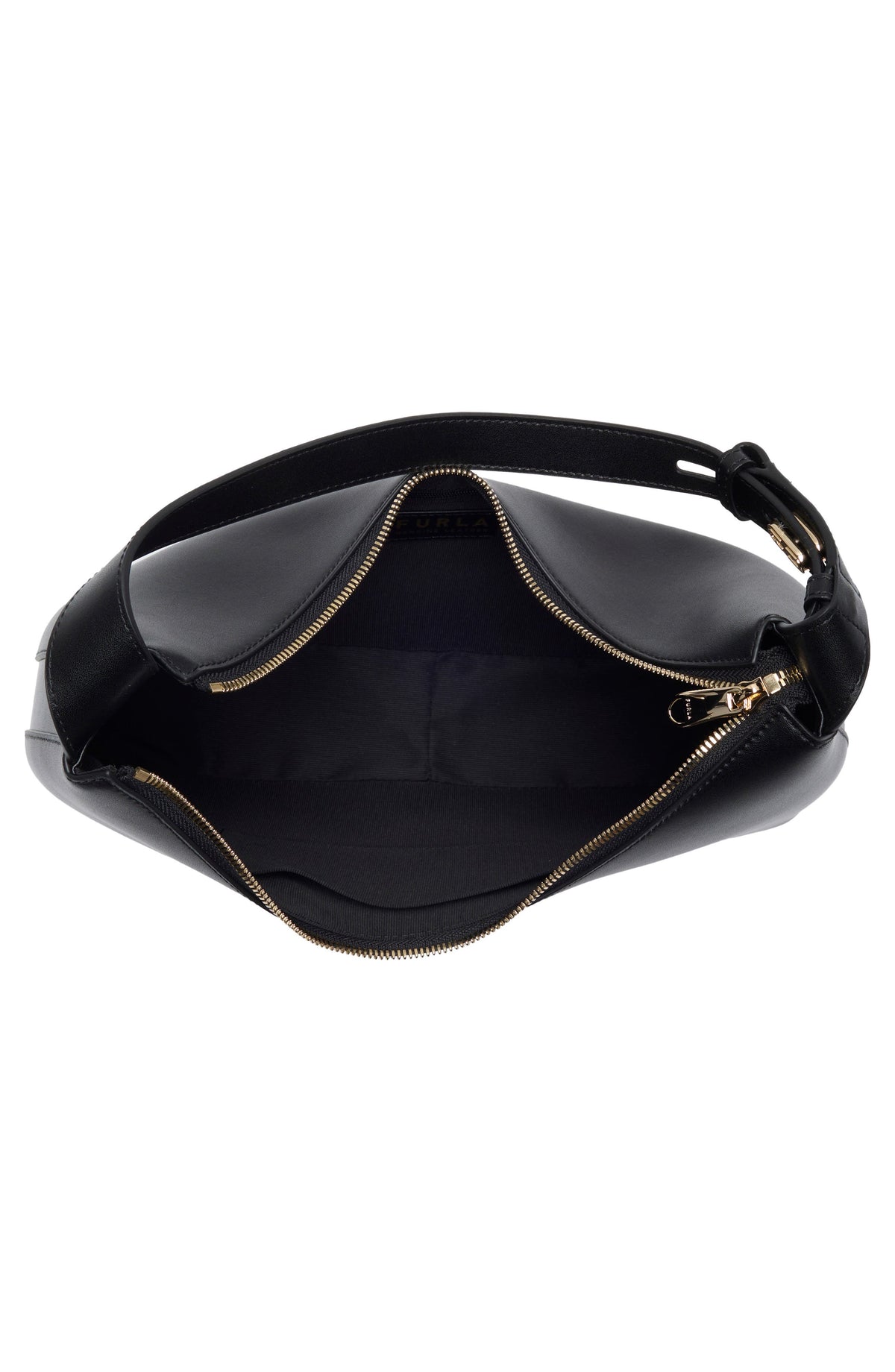Furla Febe Leather Hobo Bag - Black