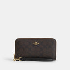 Coach Long Zip Around Wallet Signature Canvas