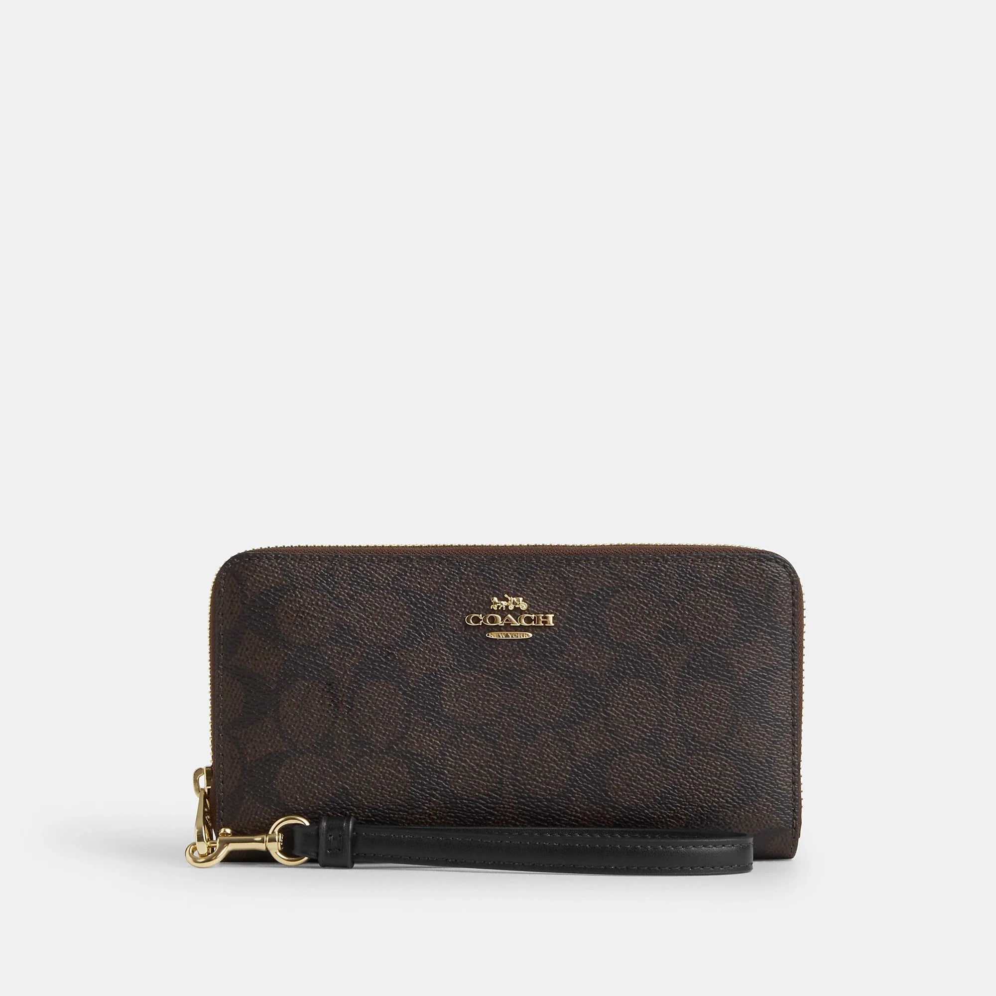 Coach Long Zip Around Wallet Signature Canvas