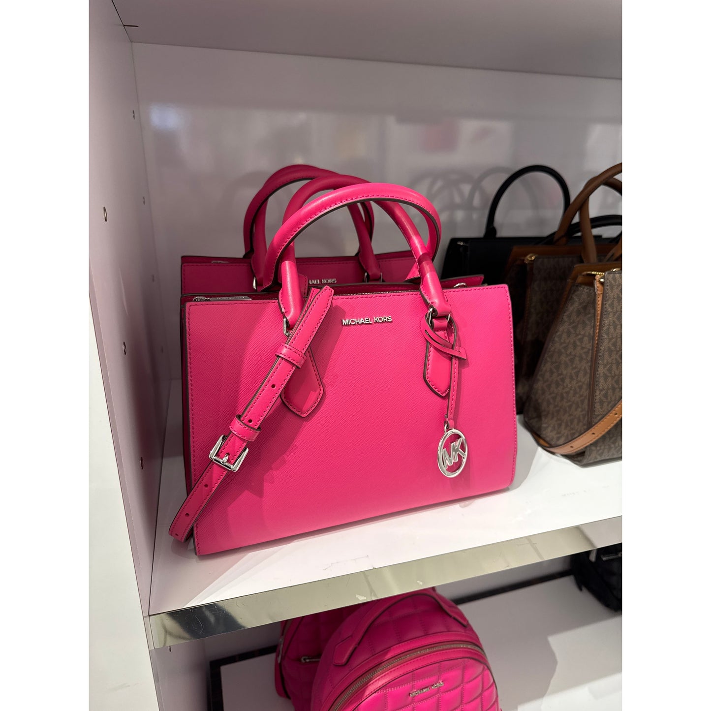 Michael Kors Sheila Medium Faux Leather Satchel