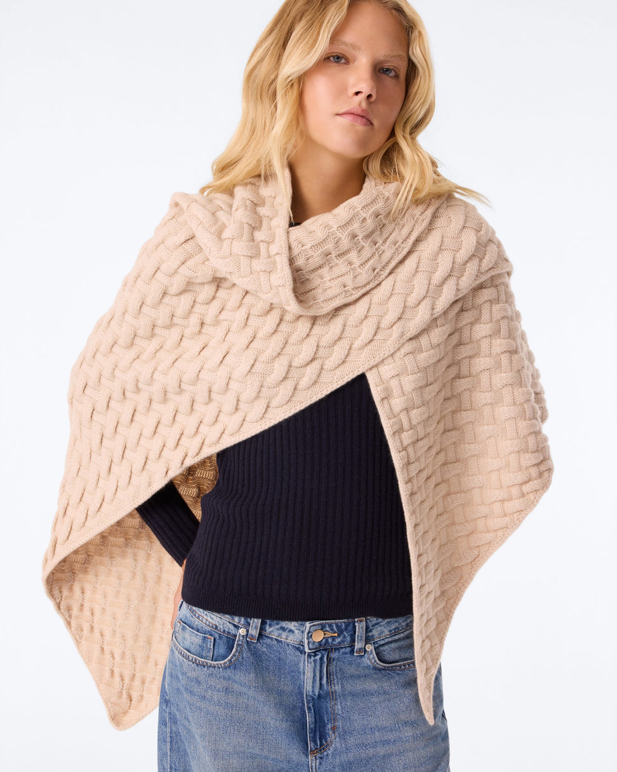 Kujten Kiko Matelina Cashmere Stole - Organic Beige 2