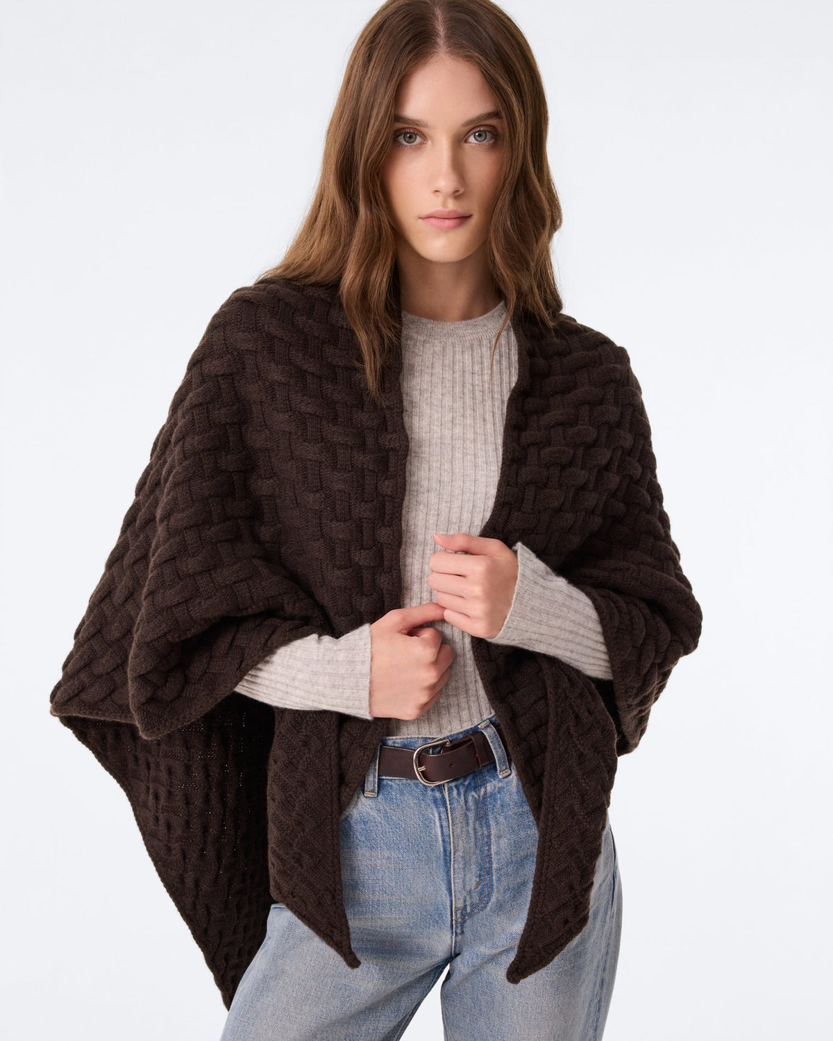 Kujten Kiko Matelina Cashmere Stole - Brown 3