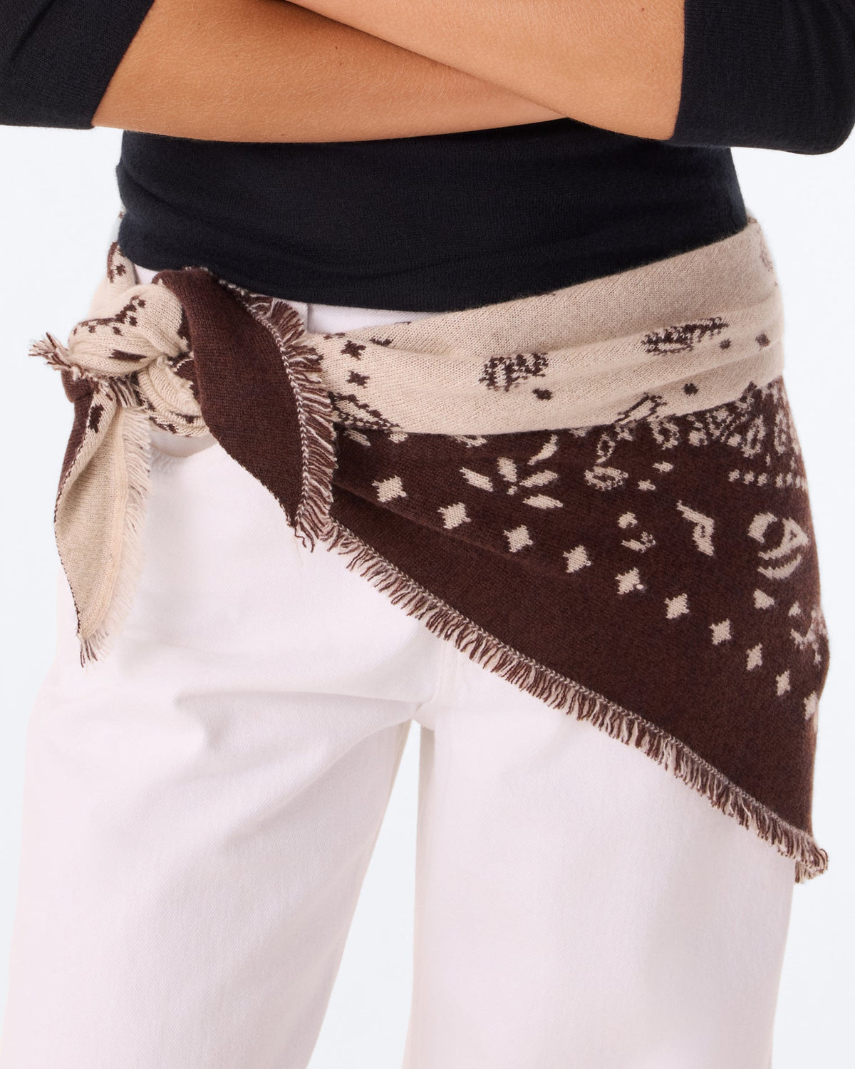 Kujten Tafi Reversible Cashmere Stole - Organic Beige 2