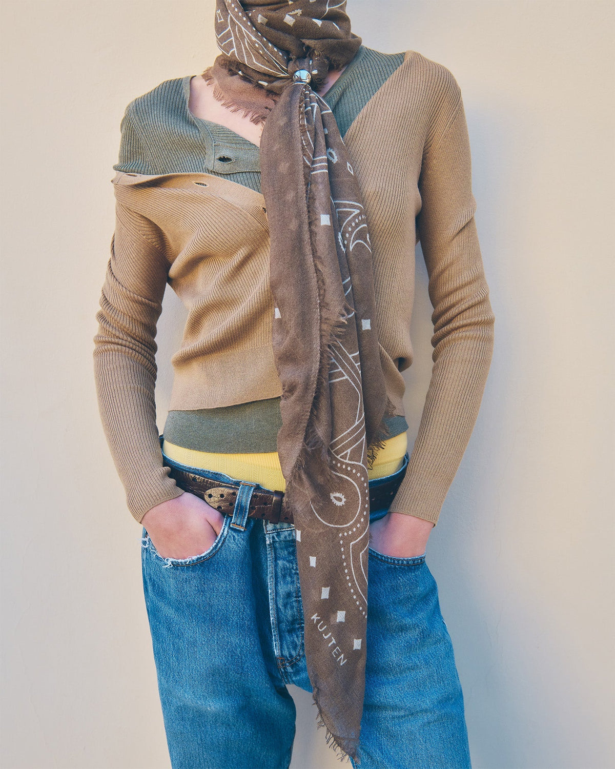 Kujten Extra Large Bandana Effy - Marl Khaki 2