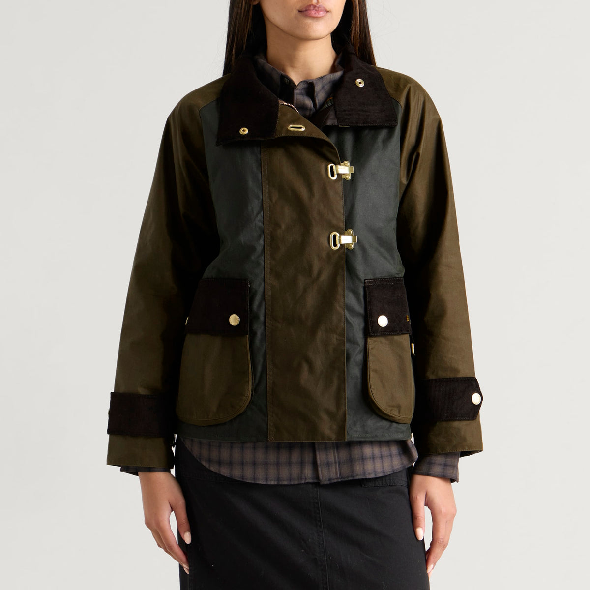 Barbour Women's Hazelwood Waxed Cotton Jacket – Beech, Fern & Mixed Tartan