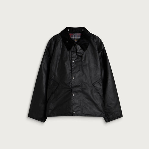 Barbour Men's Oversized Transport Waxed Cotton Jacket – Black