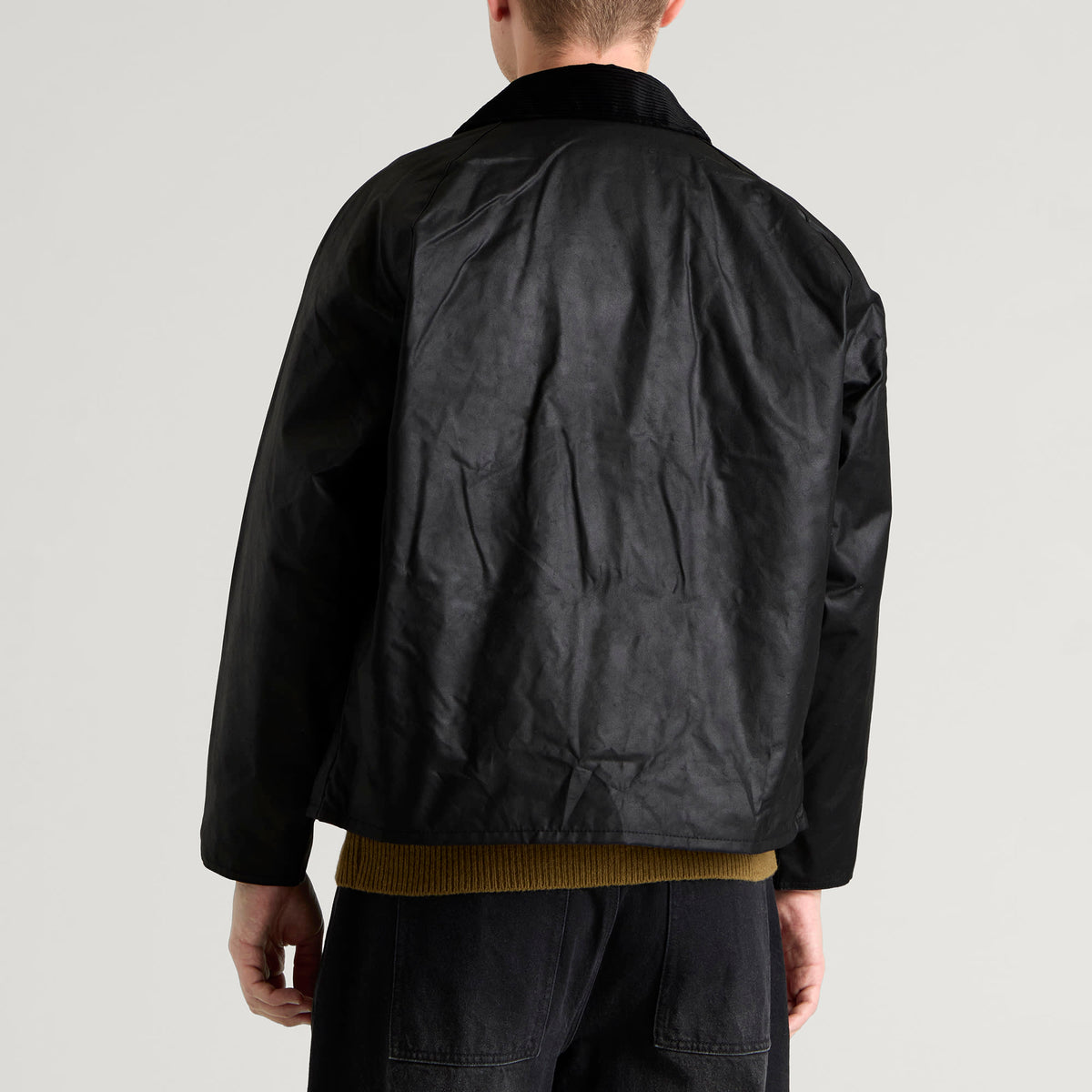 Barbour Men's Oversized Transport Waxed Cotton Jacket – Black